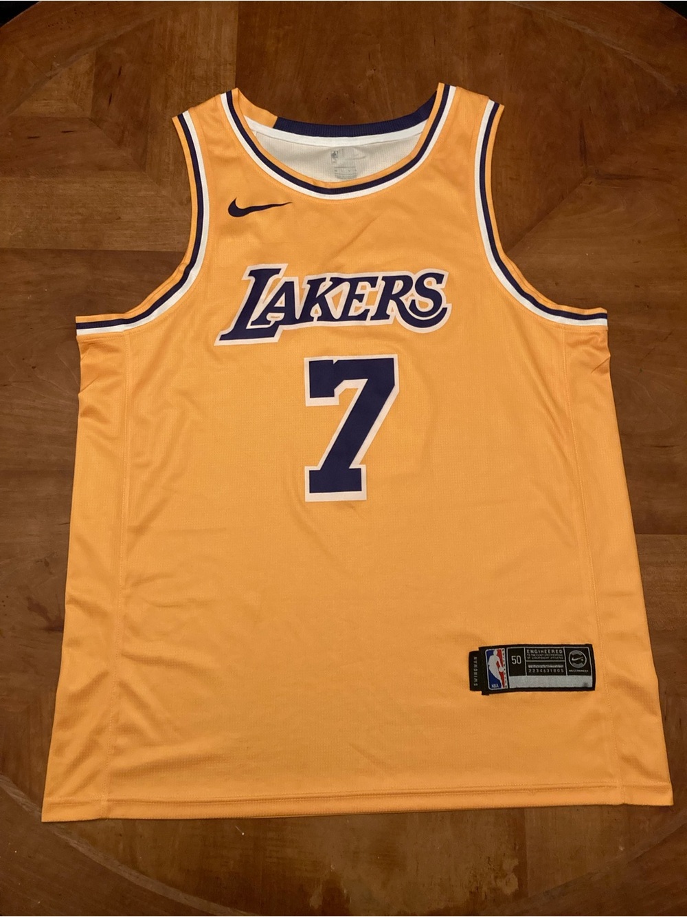 L NBA Los Angeles Lakers JaVale McGee Gold and Purple #7 Jersey